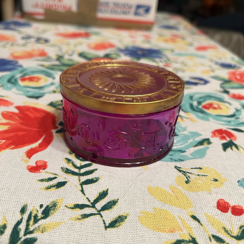 Elegant Purple and Gold Candle Holder